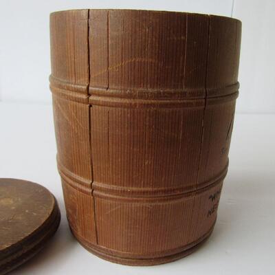 Vintage Briggs Smoking Tobacco Wood Barrel Shaped Holder