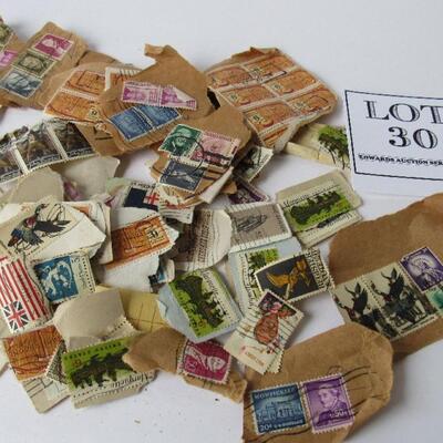 Bunch of Vintage Canceled Stamps