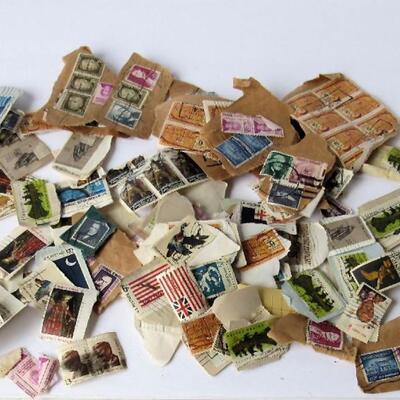 Bunch of Vintage Canceled Stamps