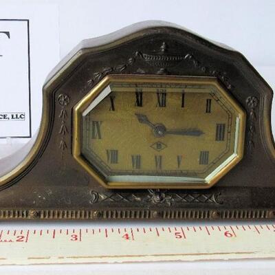 Vintage Metal Small Mantle Clock