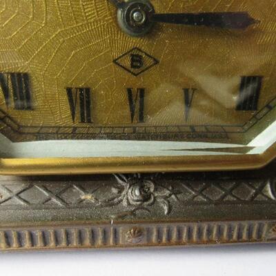 Vintage Metal Small Mantle Clock