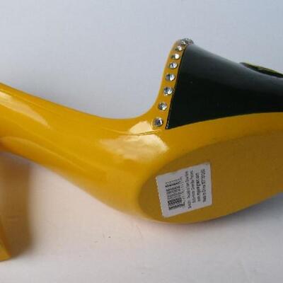 Unusual Very Large Shoe, Green Bay Packers Decorative Item, Rhinestone Trim