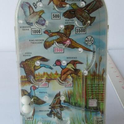 Vintage Marx Tin/Plastic Wing Shot Bagatella Game, Works