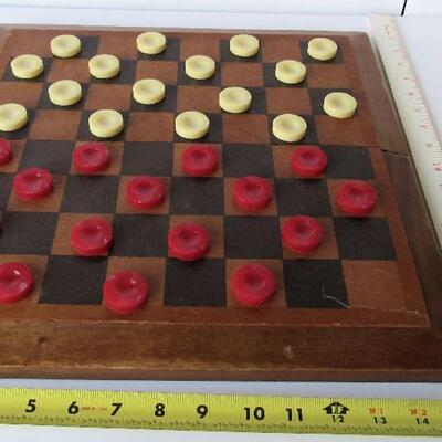 Older Checkers Set & Dice With Cups