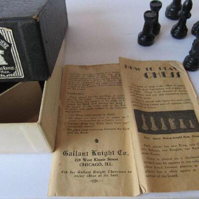 Mismatched Chess and Checkers Pieces, Various Makers