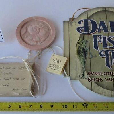 Dad's Fish Tails and Other Wall Plaques and 1 Coaster