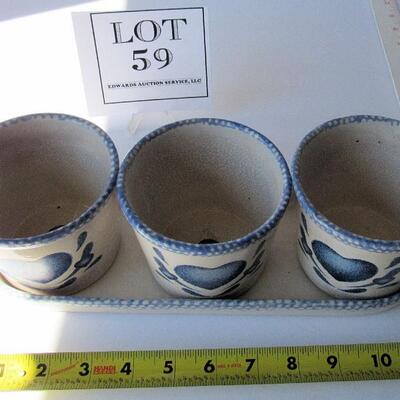 Small Stoneware Pottery Planter Set