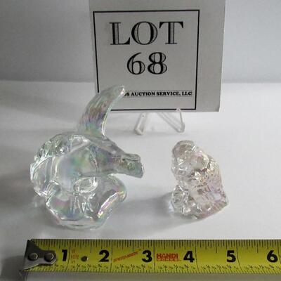 Older Clear Carnival Glass Eagles, Boyd Glass and Mosser