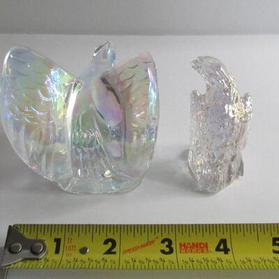 Older Clear Carnival Glass Eagles, Boyd Glass and Mosser