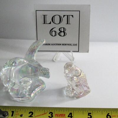 Older Clear Carnival Glass Eagles, Boyd Glass and Mosser