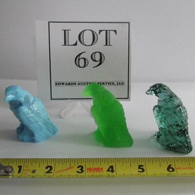 3 Older Small Boyd Glass Eagles