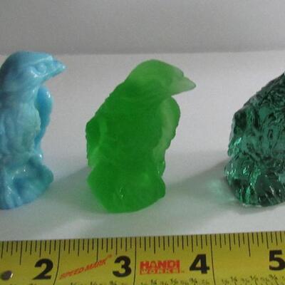 3 Older Small Boyd Glass Eagles