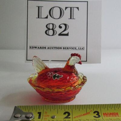 Hard to Find Dated 2001 Hand Painted Boyd Hen on Nest Salt