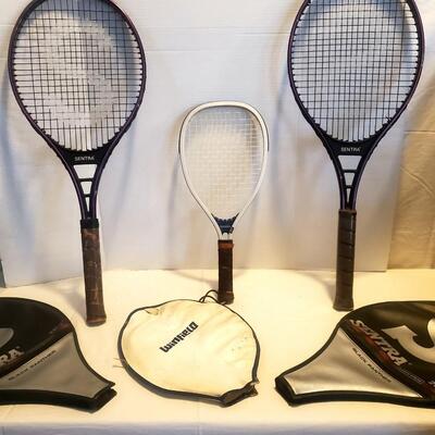 3 Tennis Rackets - 2 Sentra and 1 Wilson
