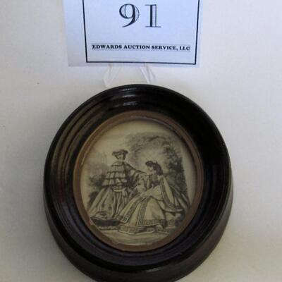 Small Antique Oval Picture