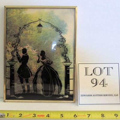 Reverse Painted Colorful Silhouette Picture Nice!