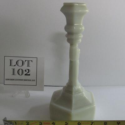 Old Milk Glass Crucifix Candlestick