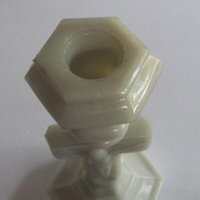 Old Milk Glass Crucifix Candlestick