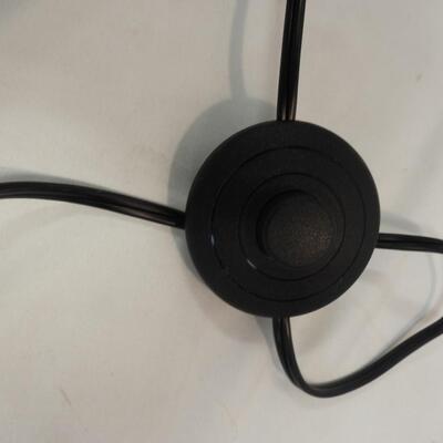 Mainstays Rice Paper Floor Lamp-Dark Wood Base wi/Bulb- Missing Paper Shade