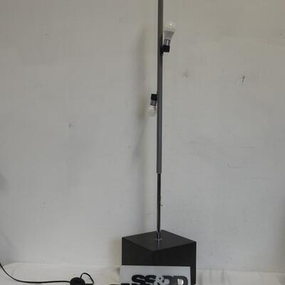 Mainstays Rice Paper Floor Lamp-Dark Wood Base wi/Bulb- Missing Paper Shade