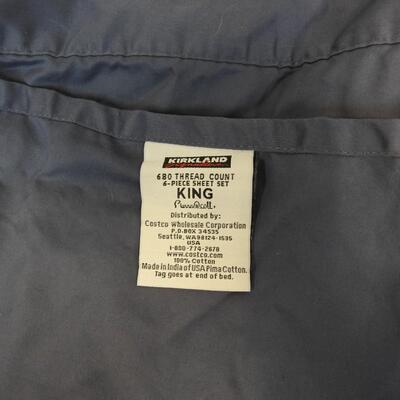 Kirkland Sheet Set W/4 Pillow Cases-King-Blue & Xunuu Stretch Xl Sofa Cover-Used