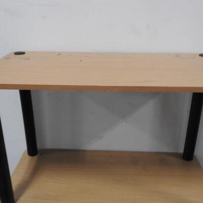 5 Shelf Unit, Light Wood & Black Plastic, 57 1/2 " x  23 3/4" x 12"