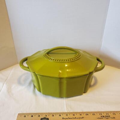 Isaac Mizrahi Cast Iron Dutch Oven with Lid - Lime Green