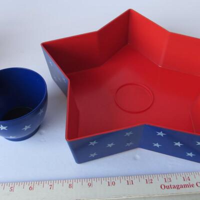 Americana Utensil Basket and Chip and Dip Set