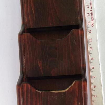 Wood Letter Holder Wall Pocket