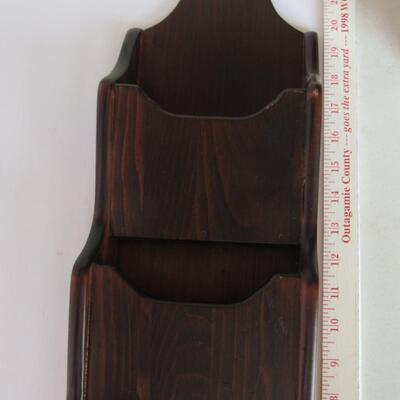 Wood Letter Holder Wall Pocket