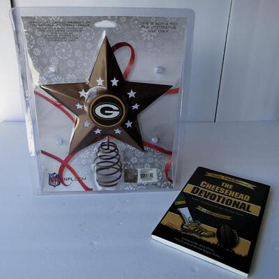 Green Bay Packers Christmas Tree Topper and Cheeseheads Devotional Book