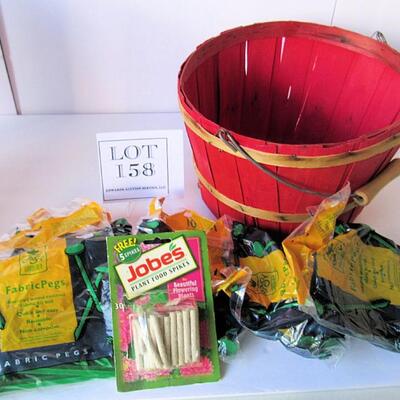 Basket, Plant Food Spikes, Garden Pegs