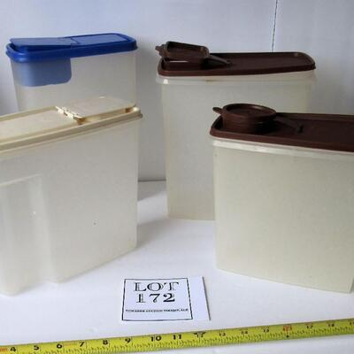 Two Tupperware and Two Other Canisters