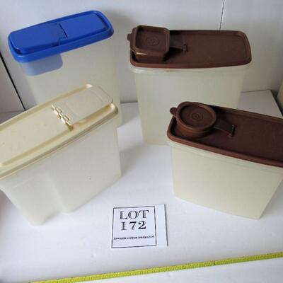 Two Tupperware and Two Other Canisters