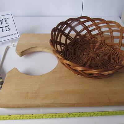 Wood Sink Cutting Board, Bun Basket, Cloth Bottle