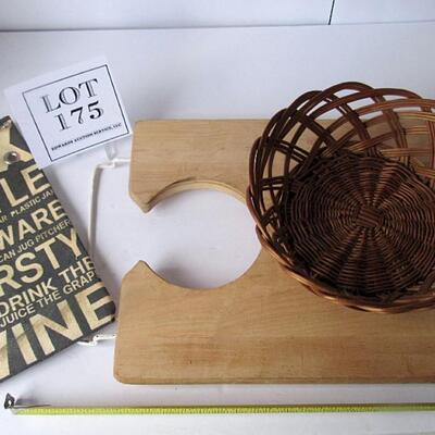 Wood Sink Cutting Board, Bun Basket, Cloth Bottle