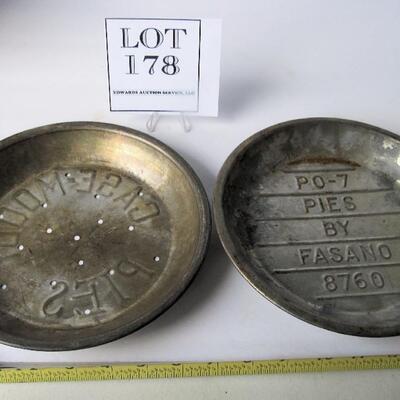 2 Vintage Pie Tins: Case Moody Pies and Pies by Fasano