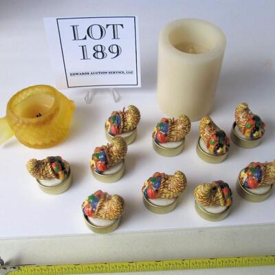 Lot of Small Thanksgiving Candles, and Others