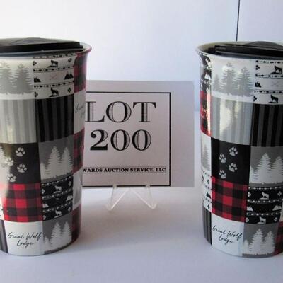 2 Tall Great Wolf Lodge Tumblers With Covers