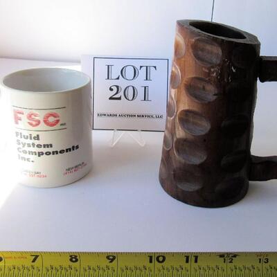 Wood and China Mugs