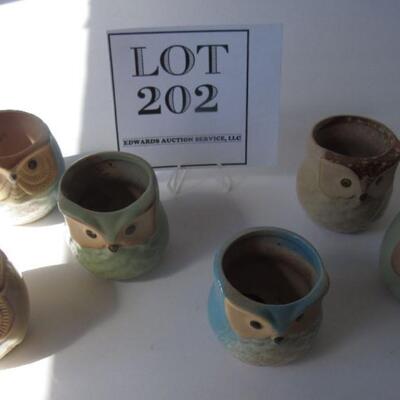 Set of Cute Little Owl Planters or Candle Holders