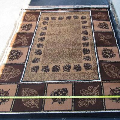 Pretty Large Rug, 63"x85" Nice Brown Tones
