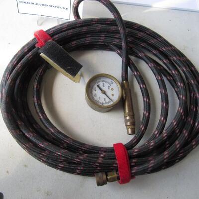 Older Hydrolic Air Hose With Guage, G H Meiser