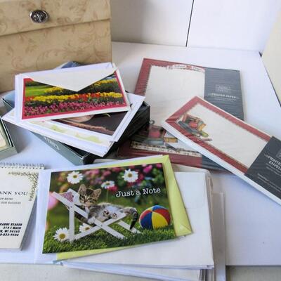 Lot of Misc Greeting Cards, Card Holder, Stationary