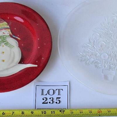 Christmas Serving Decor, Unused Tablecloth, Large Platters