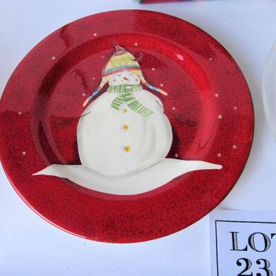 Christmas Serving Decor, Unused Tablecloth, Large Platters