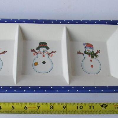 Cute Snowman Theme Christmas Serving Dish