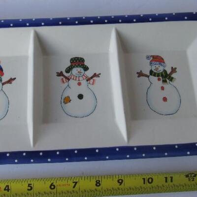 Cute Snowman Theme Christmas Serving Dish