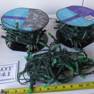 3 Strings of Christmas Lights, 2 Clear, 1 Green
