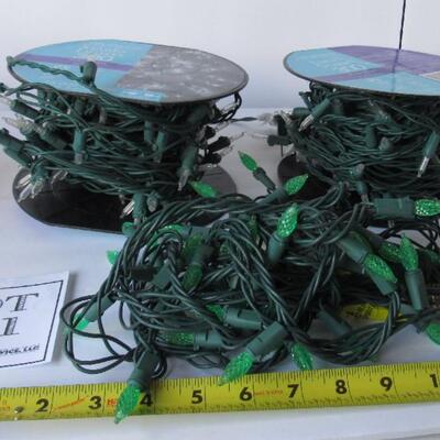 3 Strings of Christmas Lights, 2 Clear, 1 Green